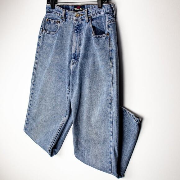 Forever WearAll Size 14 Womans Vintage Faded Blue Jeans Straight Leg 100% Cotton - Picture 2 of 11